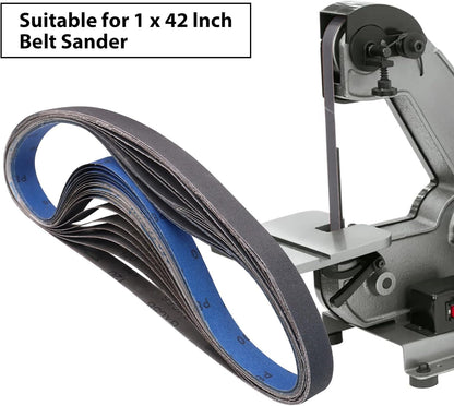 1x30 Inch Silicon Carbide Sanding Belts, 4 PCS Each of 80,120, 240, 400, 800,1000 Grits Knife Sharpening Belt Kits for 1 x 30 Inch Belt Sander, 24 Pack