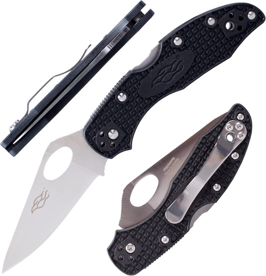 Firebird GANZO F759MS-OR Pocket Folding Knife 440C Stainless Steel Serrated Blade Anti-Slip Handle with Clip Fishing Camping EDC Utility Pocket Knife (Orange)