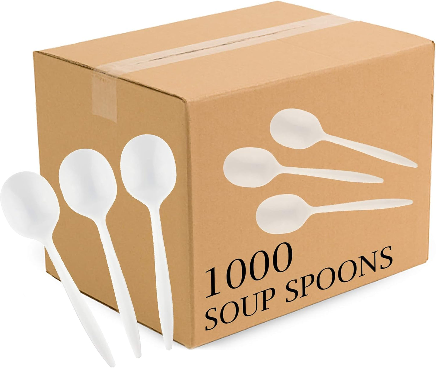 PLASTICPRO Cutlery Plastic Knives Medium Weight Disposable Silverware White (1000 Count)