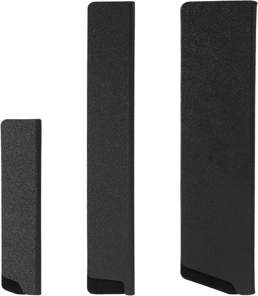 3pcs Knife Sheath, 3 Sizes Black ABS Chef Knife Cover with Felt Lining Knives Edge Guard Universal Protector for 5-8 Inch Kitchen Secure Storage Travel Blade Sleeves Accessories(5in+8in+8in)