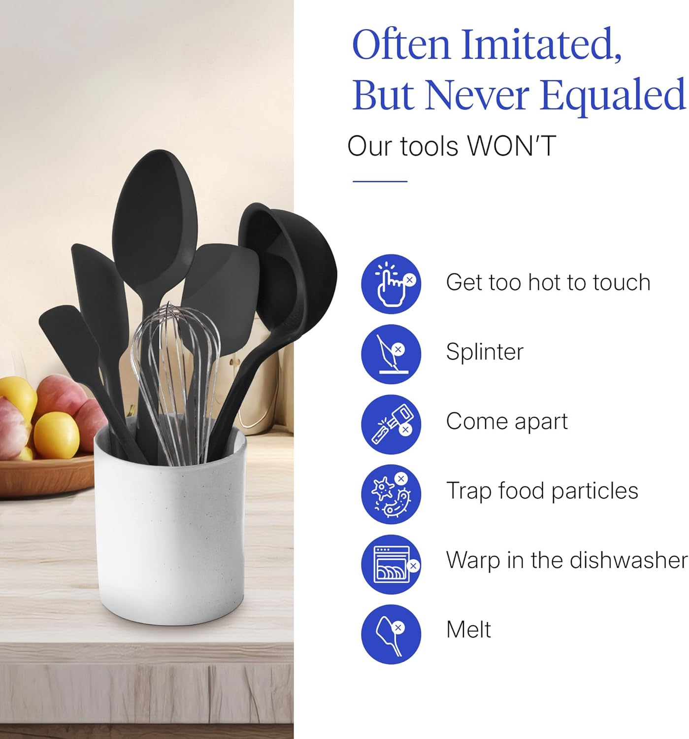 GIR: Get It Right 5 Piece Silicone Ultimate Kitchen Utensils Set - Ladle, Spatula, Flip, Spoon & Spoonula - Non-Toxic Cooking Utensils for Nonstick Cookware, Cooking and Baking - Red