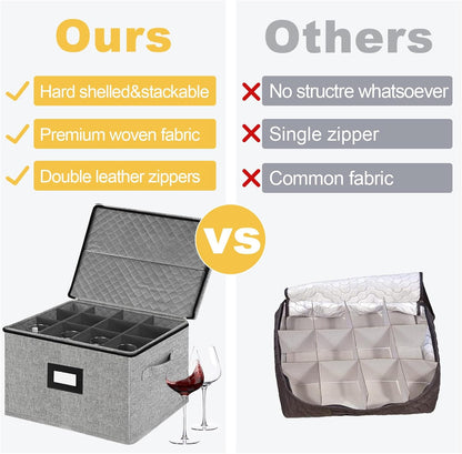 VERONLY 2 Pack Flatware Utensil Storage - Sturdy Silverware Storage Box with Dividers, 5 Compartment Flatware Storage Case with Handles and Removable Lid for Moving&Protected(Dark Gray)