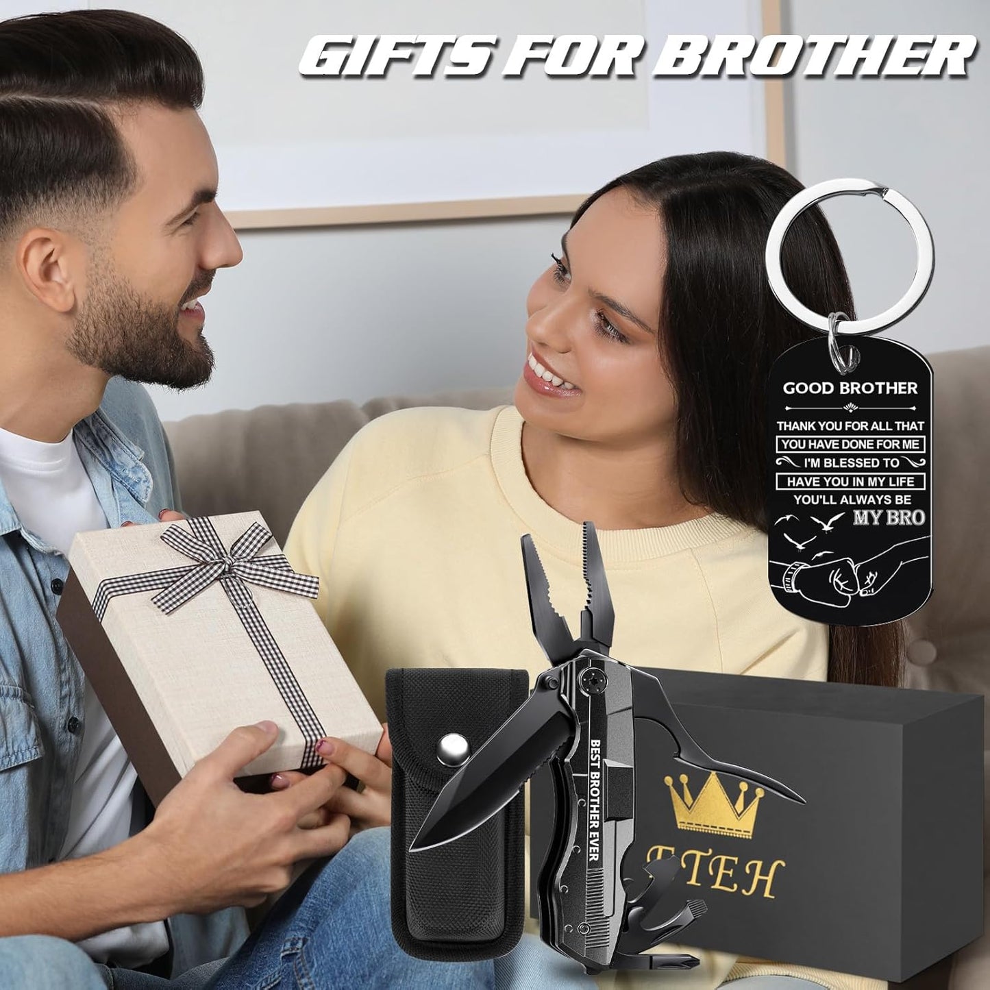 Gifts for Men Him Dad Boyfriend,Multitool Pocket Knife for Men,Anniversary Christmas Gifts for Birthday,Hiking Camping Knife with Screwdrivers Pliers Bottle Opener