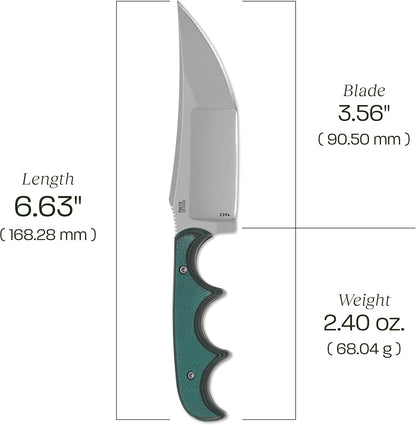 CRKT Minimalist Bowie Outdoor Survival Fixed Blade Knife with Sheath: Stainless Steel Plain Edge Blade, Micarta Handle, 2387