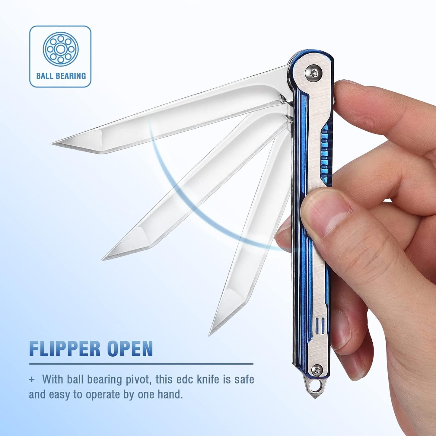 FUNBRO EDC Pocket Knife - 7CR13Mov Steel Tanto Blade, Slim Survival Knife with Clip and Liner Lock, Window Breaker for Outdoor Camping- Stocking stuffer Gifts for Men Women