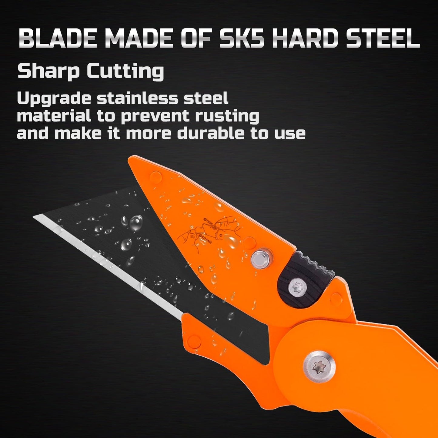 Lichamp 6-Pack Folding Utility Knife, Quick-Change Box Cutter with Razor Blades & Belt Clip, Portable Construction Tool for DIY, Outdoor & Warehouse Use, Black