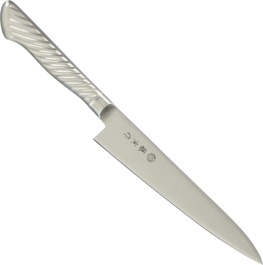 Fujitora Petty Knife, 5.9 inches (150 mm), Made in Japan, Cobalt Alloy Steel, Double Edged, Small Utility Knife, Suitable for Peeling, Decorative Cutting, Small Crafts, Tornado Pattern, Easy to Grip