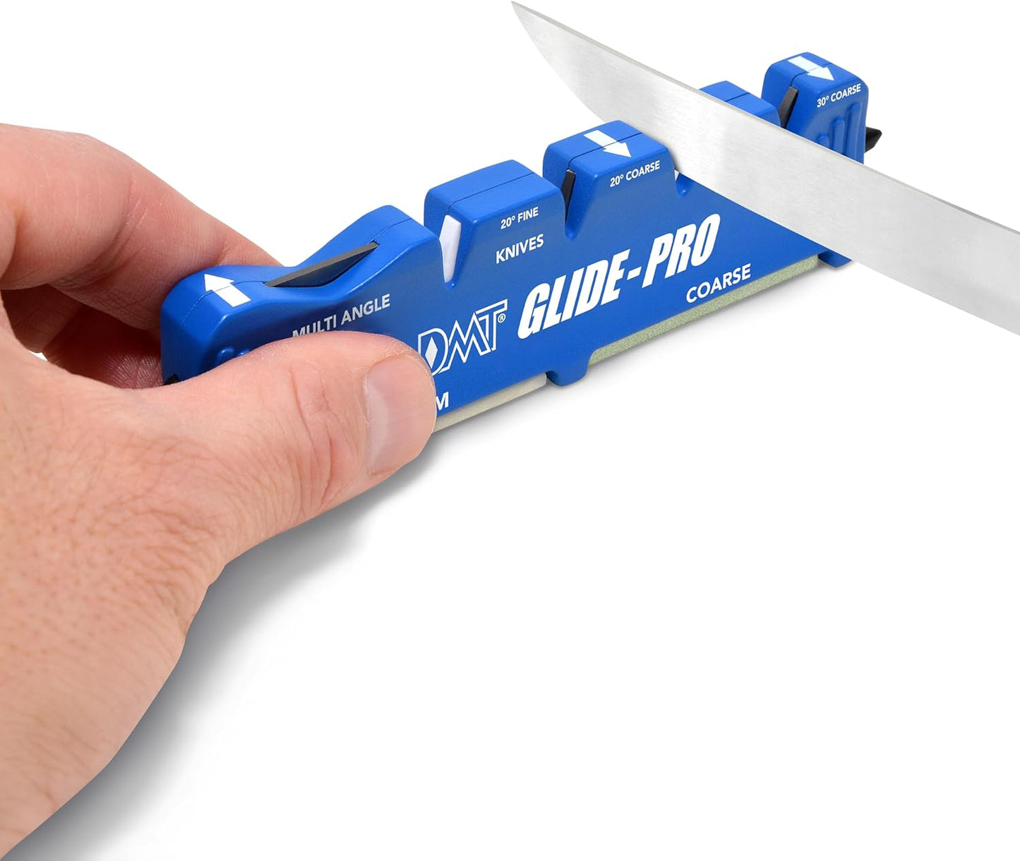 DMT Glide-Pro Multi Tool Blade Sharpener, Coarse/Fine Grinding, Multi-Angle Knife, Machete, and Axe Sharpener with Diamond Sharpening Stone, Tungsten & Ceramic Surfaces, 5.25"L x 1.25"W x 0.5"H
