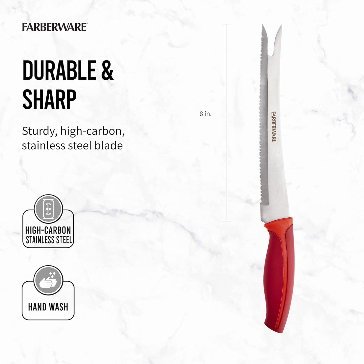 Farberware Precise Slice Utility Knife Set, 3 Piece, Multicolor