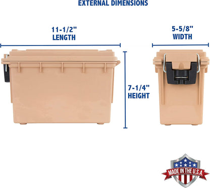 Sheffield 12629 Ammo Storage Box, Mothers Day Gifts for Mom,.30 Cal Field Boxes, Lockable Storage Box with Handle, Secures Hunting Gear, Supplies, and Bullets, Made in USA