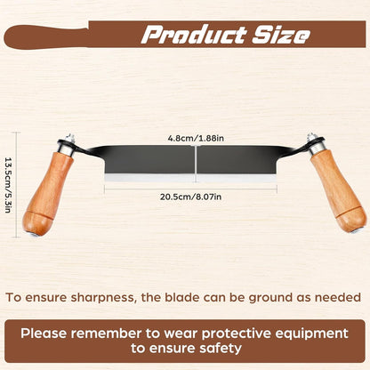 10 Inches Draw Knife Debarking Tool for Woodworking, Straight Draw Shave Knife Wood Carving Hand Tool for Tree Bending Broach Peeling, Whittling, Shaping, Detailing, Stripping