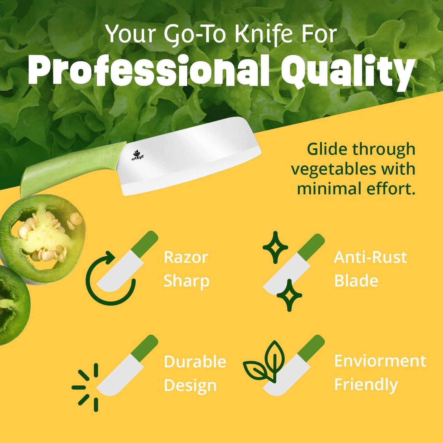 Ceramic Knife Set with Ergonomic Handle, Non-Reactive and Professional Chopping Knife Featuring Sharp, Rust-Proof Blades for Cutting Vegetables & Fruits, Durable Ceramic Kitchen Knives Set 6” & 4”