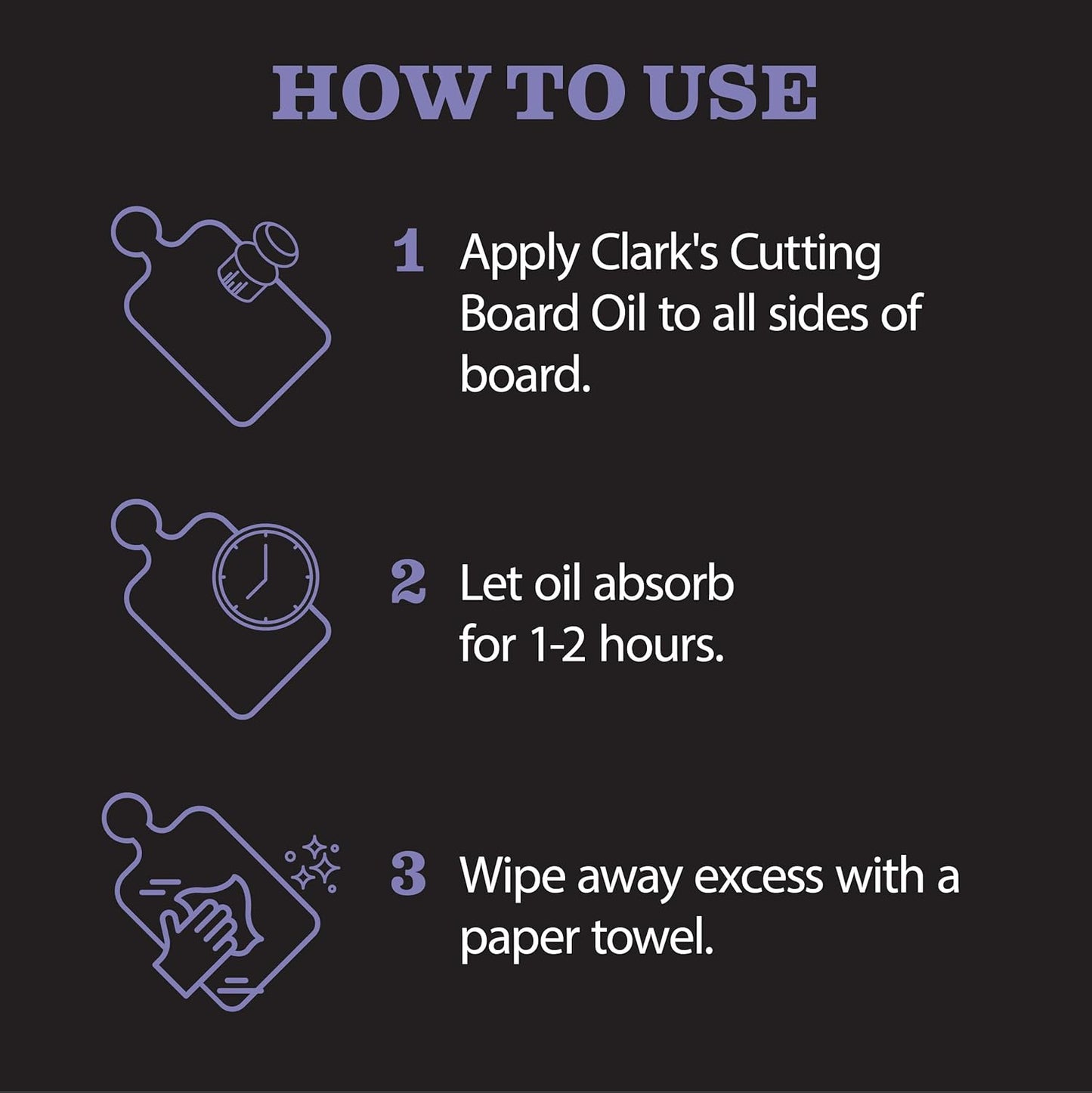 CLARK'S Food Grade Mineral Oil (12oz) and Carnauba Wax (6oz) Set - 100% Natural Butcher Block Oil and Cutting Board Wax - Food Safe Beeswax and Wood Cutting Board Oil with Orange & Lemon Extract