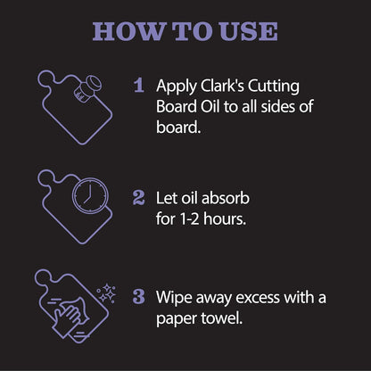 CLARK’S Cutting Board Oil and Wax Kit – Includes Food Grade Mineral Oil (12oz), Finishing Wax (6oz), Applicator, & Buffing Pad to Clean and Protect Wood, Enriched with Natural Lemon & Orange Extract