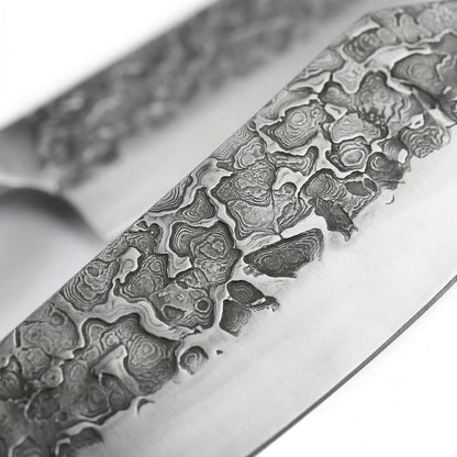 KOFERY Damascus Steel Butcher Knife Set with Full Tang Blades for Pit Master BBQ Meat Carving, Smoking Meat & Game Processing with Canvas Knife Roll for Camping, Gift for Men