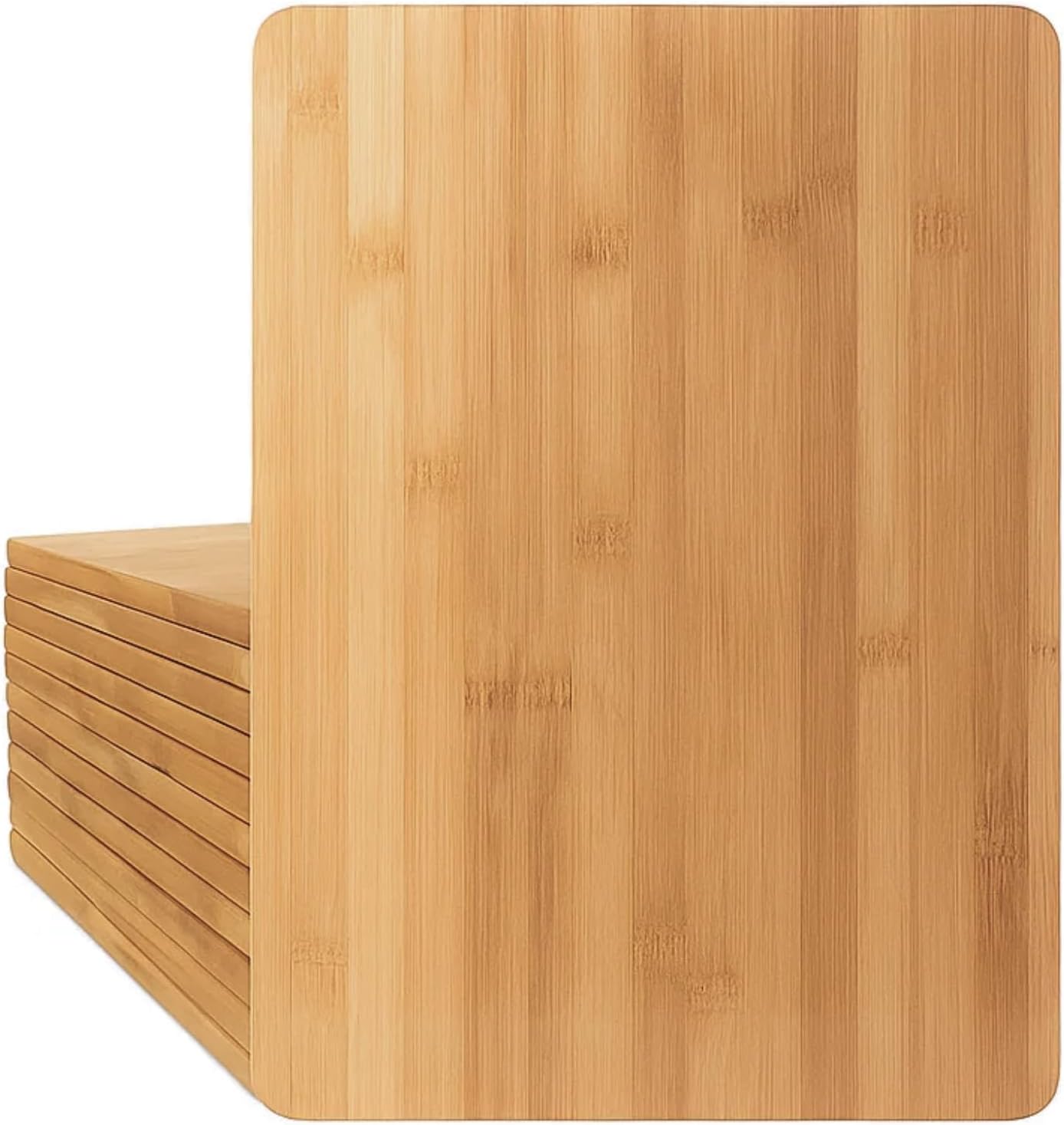 Set of 12, Bulk Wholesale Bamboo Cutting Boards – 15"x11" Large Blank Wood Charcuterie Trays, Grazing Platters for Home Decor, Party Use, Engraving Gifts, Epoxy Resin Art, or Rustic Wall Display