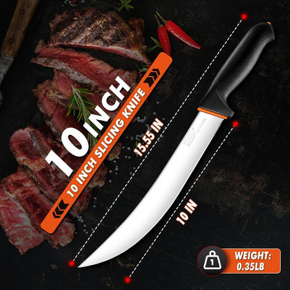 TIVOLI Slicing Knife 9.5 Inch - Brisket Knife with Ergonomic Non-Slip Softgrip & German Stainless Steel Razor Sharp Blade for Meat Cutting,Slicing - Gift for Men Women