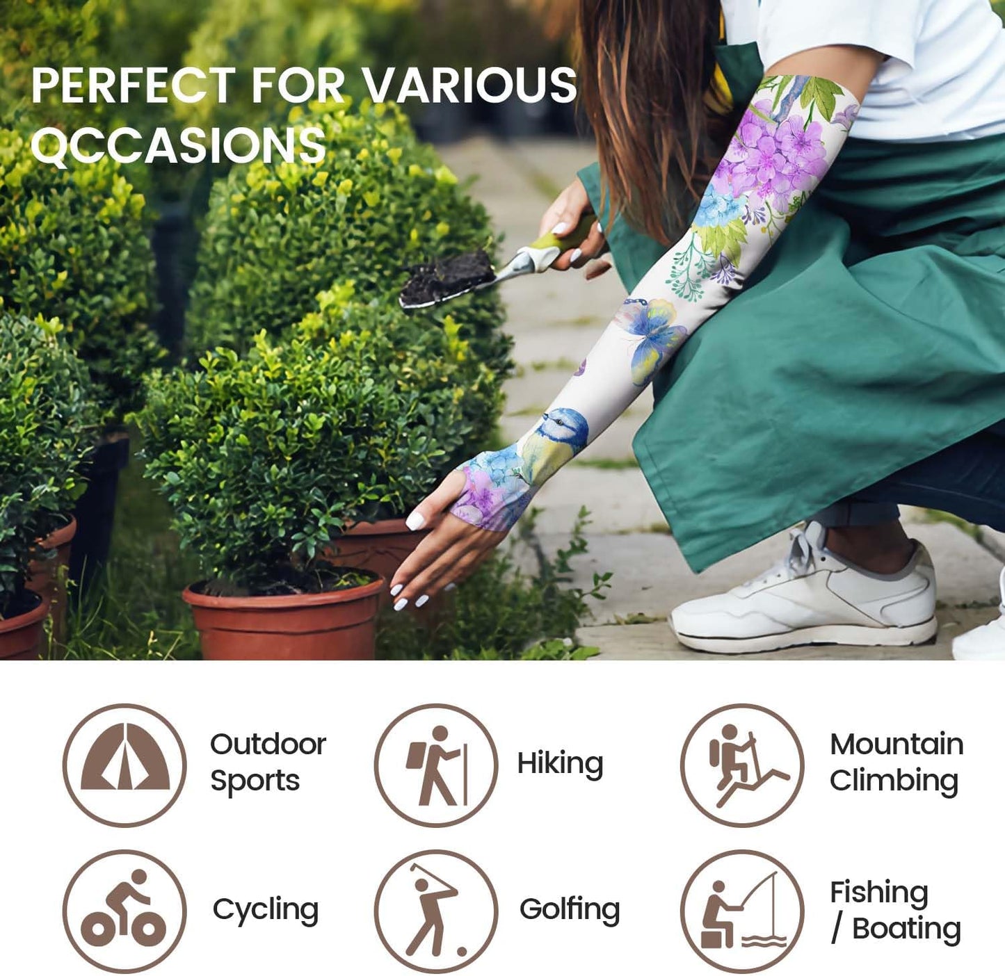 YPHCDO Gardening Sleeves Farm Sun Protection Arm Cooling Sleeves Thorn Proof Garden for Women Men with Thumb Hole