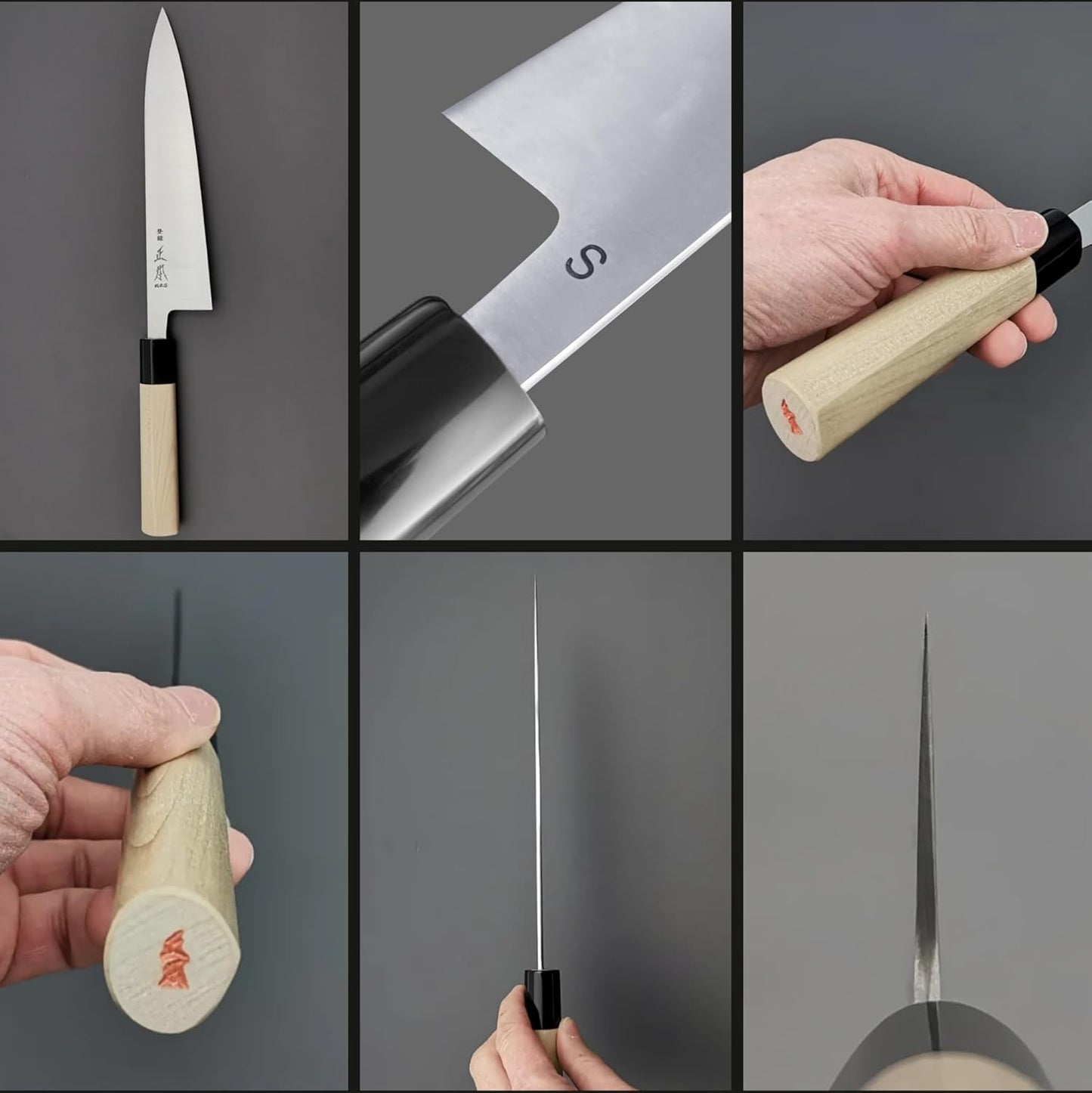 MASAMOTO SW Japanese Gyuto Chef's Knife with Sheath 8.2" (210mm) Made in JAPAN, Professional Kitchen Chef Knife, Ultra Sharp Swedish Stainless Steel Blade, Wood Wa Handle, Black Ferrule