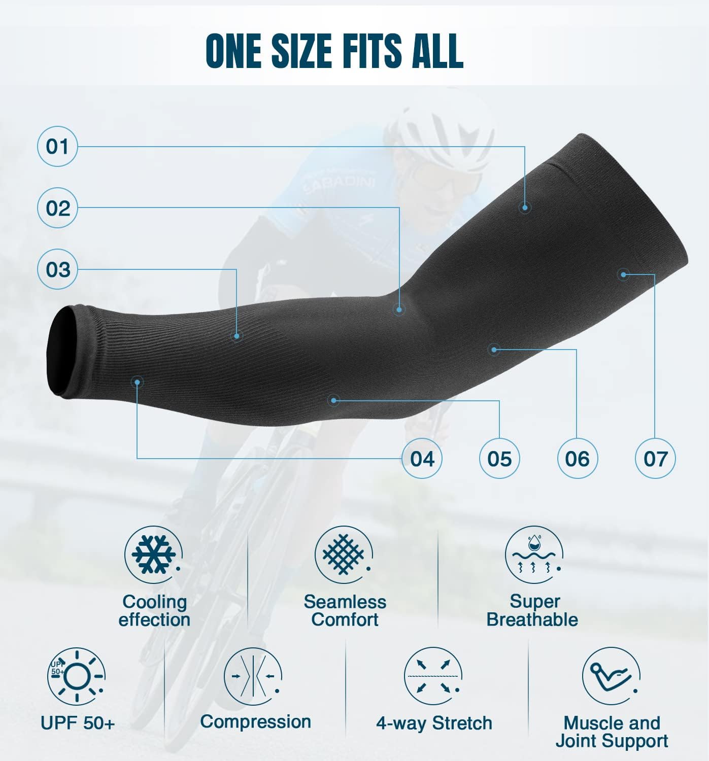 Aegend Sun Protection Cooling Arm Sleeves Compression - Tattoo Cover up - Sun Sleeves for Men Women Youth