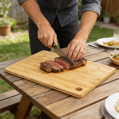 Utoplike Extra Large XXXL Bamboo Cutting Board 24 x16 Inch, Largest Wooden Butcher Block for Turkey, Meat, Vegetables, BBQ, Over the Sink Chopping Board with Handle and Juice Groove, Thickness 1.25"