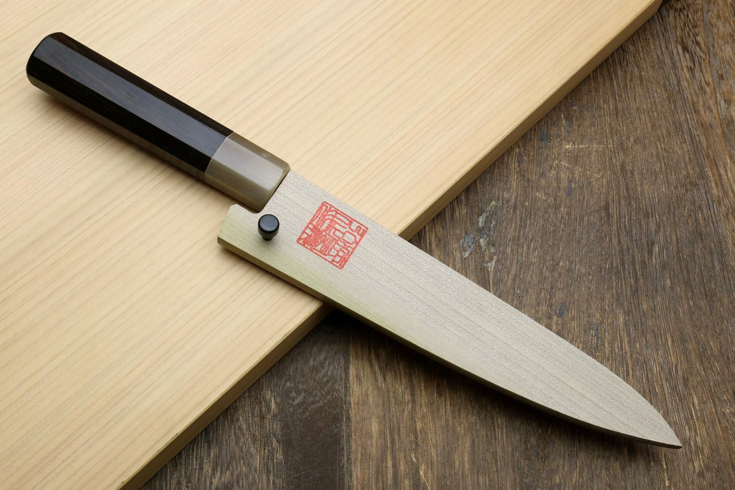 Yoshihiro High Performance SLD Kurouchi Petty Utility Knife Ebony Handle with Saya Cover (5.3"(135mm) & Saya)