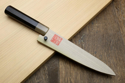 Yoshihiro High Performance SLD Kurouchi Petty Utility Knife Ebony Handle with Saya Cover (5.3"(135mm) & Saya)