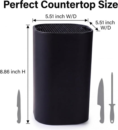 Universal Large Knife Block without Knives Kitchen Knife Holder, Countertop Knife Organizer, Space Saving Universal Storage Stand for Home Kitchen Countertop Use