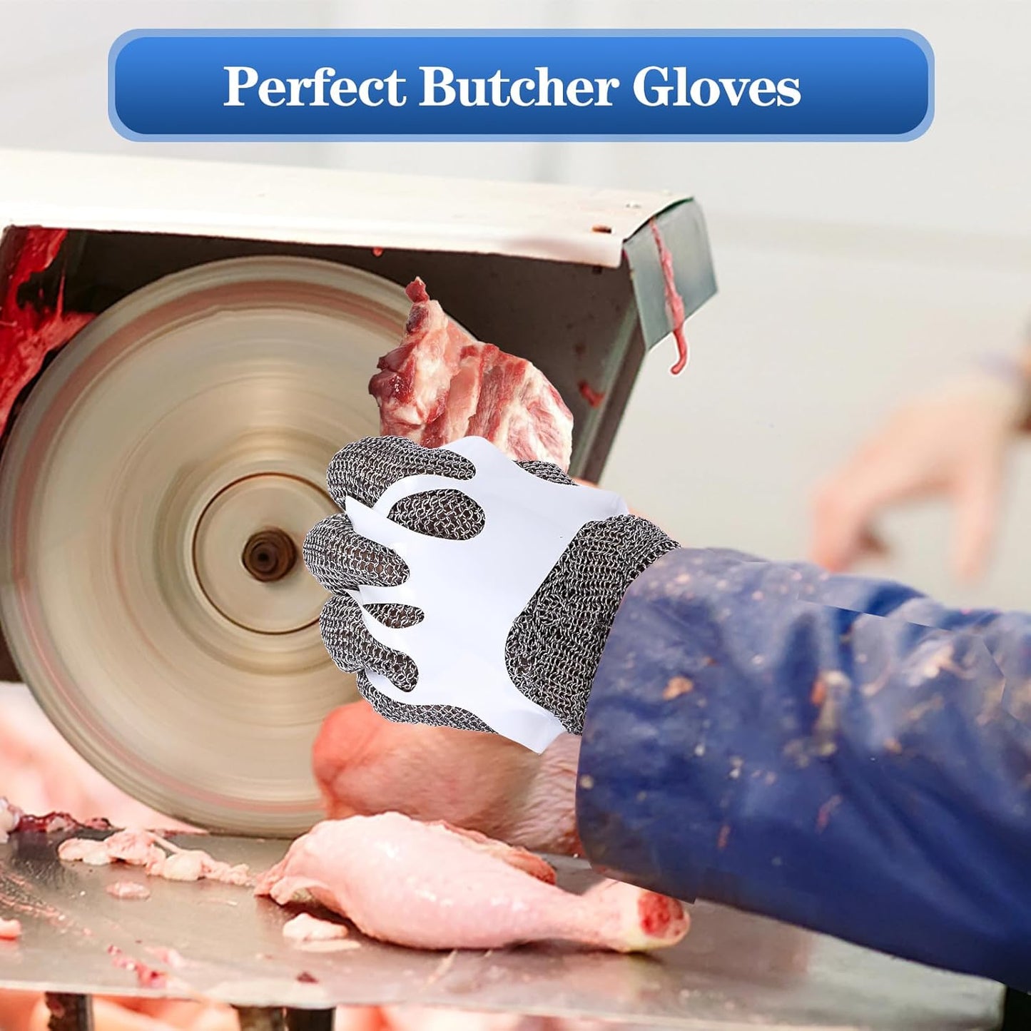 Top grade cut resistant stainless steel mesh chainmail gloves for butchering, protective gloves