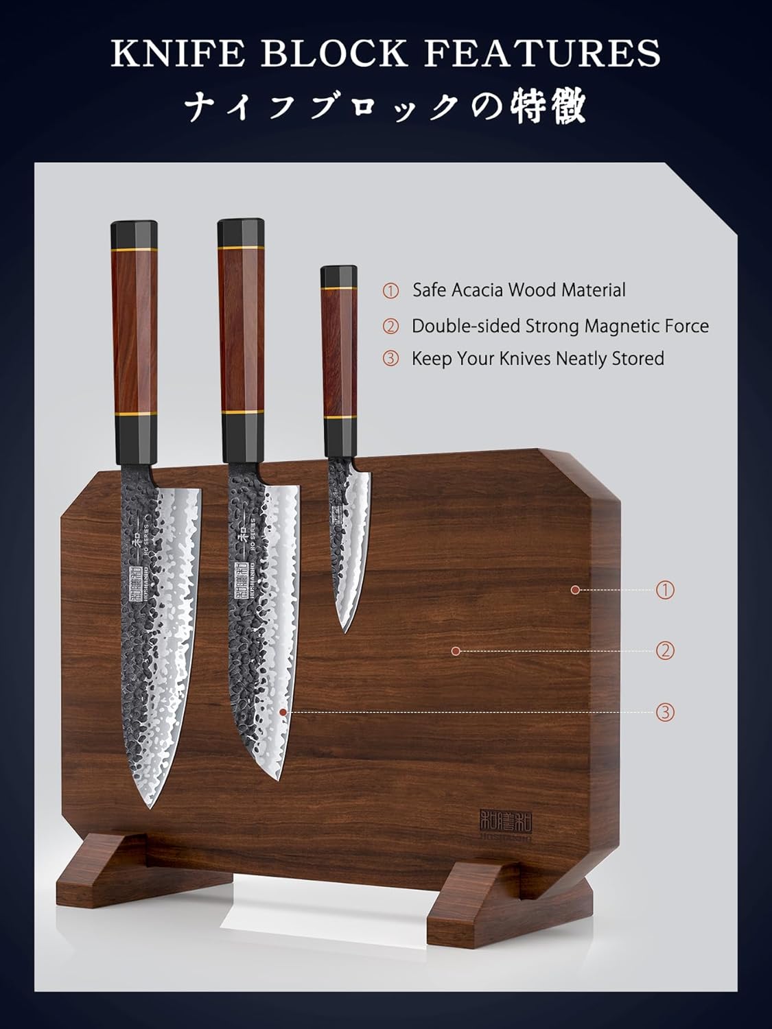HOSHANHO 5 Pieces Knife Set, Japanese High Carbon Steel Kitchen Knife Sets, Professional Ultra Sharp Chef Knives Set with Ergonomic Rosewood Handle