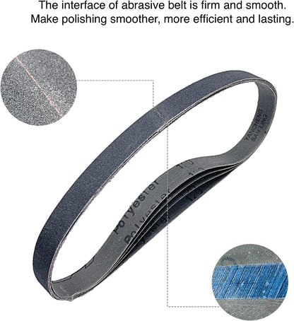 1x30 Inch Silicon Carbide Sanding Belts, 4 PCS Each of 80,120, 240, 400, 800,1000 Grits Knife Sharpening Belt Kits for 1 x 30 Inch Belt Sander, 24 Pack