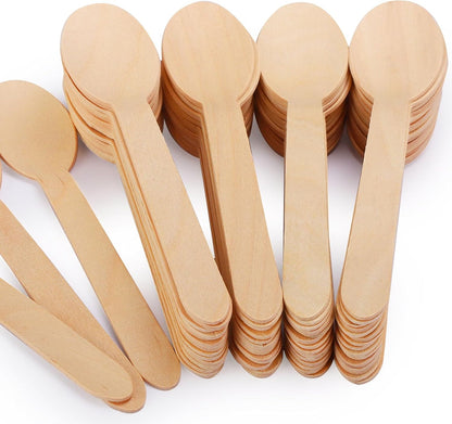 200 Disposable Knives - 6.5 Inch Long Wooden Cutlery - Biodegradable Silverware for Catering Formal Events, Parties, Picnics, Camping, Travel, Weddings, and Other Occasions