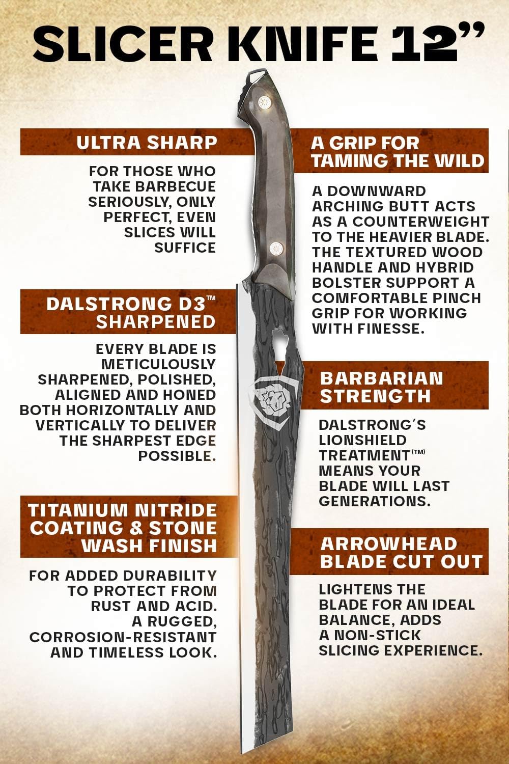 Dalstrong Curved Fillet Boning Knife 6”- Barbarian Series - Premium Swedish 14C28N High Carbon Stainless Steel - Black Brown Wood Handle Knife - Professional Fillet Knife- Sheath Included