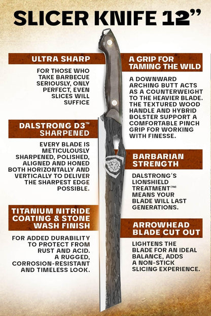 Dalstrong Curved Fillet Boning Knife 6”- Barbarian Series - Premium Swedish 14C28N High Carbon Stainless Steel - Black Brown Wood Handle Knife - Professional Fillet Knife- Sheath Included
