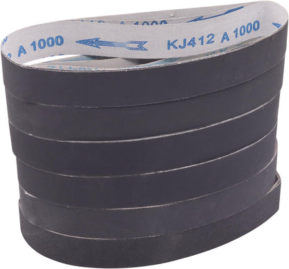 1x30 Inch Silicon Carbide Sanding Belts, 4 PCS Each of 80,120, 240, 400, 800,1000 Grits Knife Sharpening Belt Kits for 1 x 30 Inch Belt Sander, 24 Pack