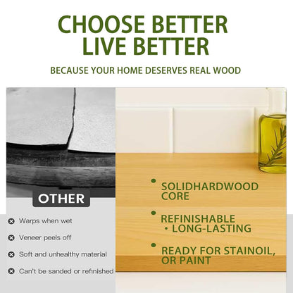 18"x25" Butcher Block Countertop Island, 1.5FT Unfinished Solid Birch Wood DIY Countertop, Durable Counter Table Tops for Kitchen Bar, Workshop, Laundry Counters Dining Room Tables 1.5"Thick