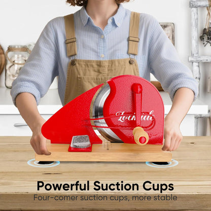 Upgrade Manual Bread Slicer for Homemade Sourdough - Adjustable Thickness & Evenly Slice, Bread Slicer with Scale Lines, Hand Crank, Suction Cups and Bread Guide for Sandwiches, Toast, Bagel, Baguette