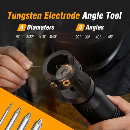 3mirrors ALUMINUM Tungsten Electrode Sharpener Grinder TIG Welding Tool Single Column Open Design w/Cut-Off Slot Multi-Angle &Offsets, Horizontal Hole, 4 Screw Holes &2X CNC Mandrel &5X 25mm Wheels
