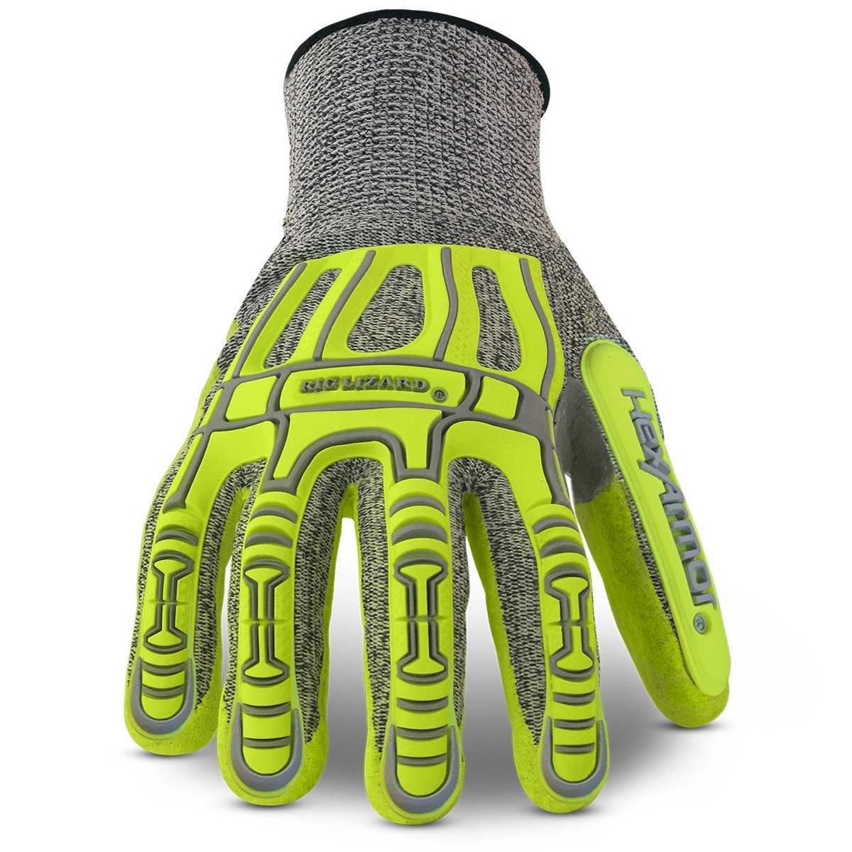 HexArmor Cut-Resistant Impact Protection PU Palm Work Gloves | Rig Lizard® Series 2095 | Large