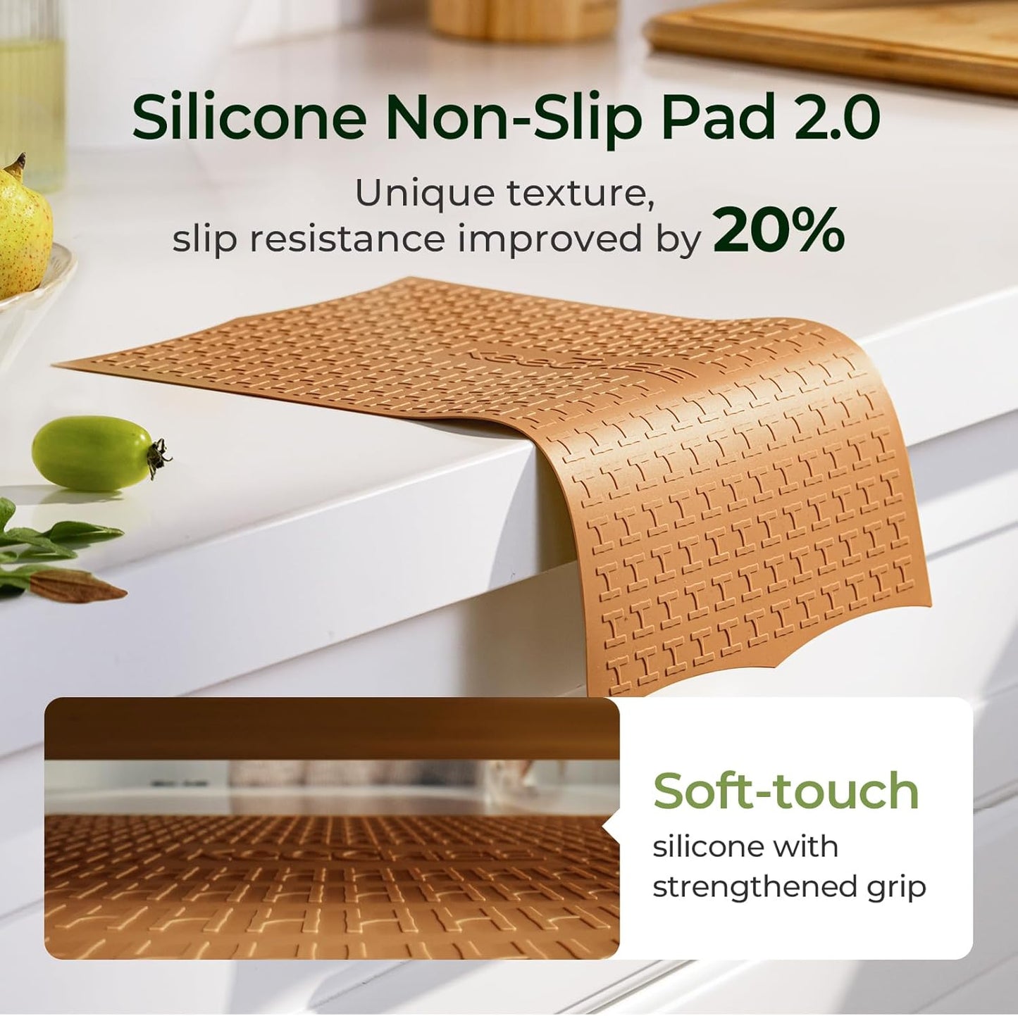 Keechee Silicone Non-Slip Mat for Cutting board, Preventing Cutting Injuries in the Kitchen Chopping Boards Feet for Kitchen Safe, Warm Gifts for Kitchen & Home Protector (Green)
