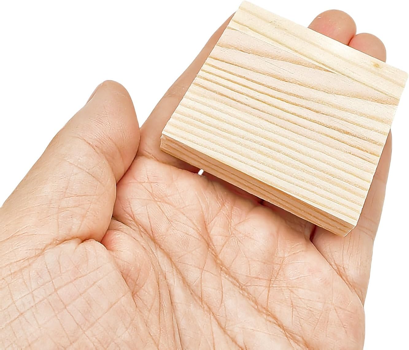 6PCS Unfinished Wood Square Blocks for Crafts, 6x6x1in Blank Wooden Squares Pine Wood Boards for Carving,DIY Wood Coasters,Painting & Burning