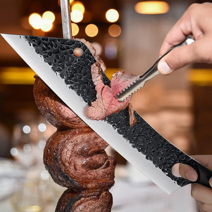 PURPLEBIRD Japanese Brisket Slicing Knife 11" - Butcher Knife for Meat Cutting Chopping, Heavy Duty Meat Knives Full Tang, Sharp BBQ Knives for Turkey Grilling Smoker, Ideal Gifts for Men Women