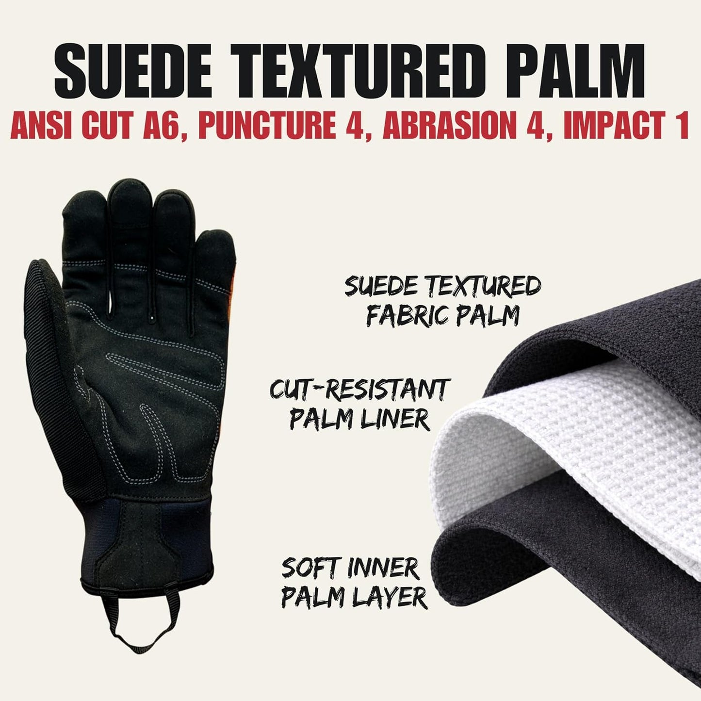 Cestus 6161, ANSI A6 Cut Resistant Impact Gloves (1,3,10,50 Pairs)