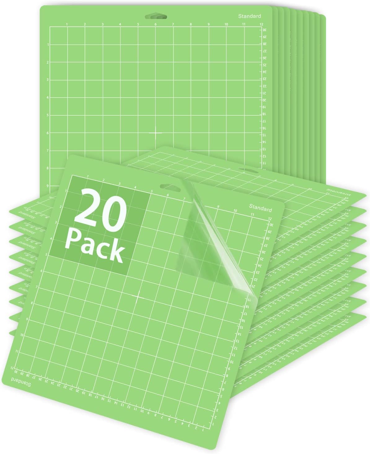 Gwybkq Cutting Mat, Compatible With Maker 3/Maker/Explore 3/Air 2/Air/One 12 Pack 12x12 Cut Mats Replacement Accessories Adhesive Sticky Green Cricket Standard Card