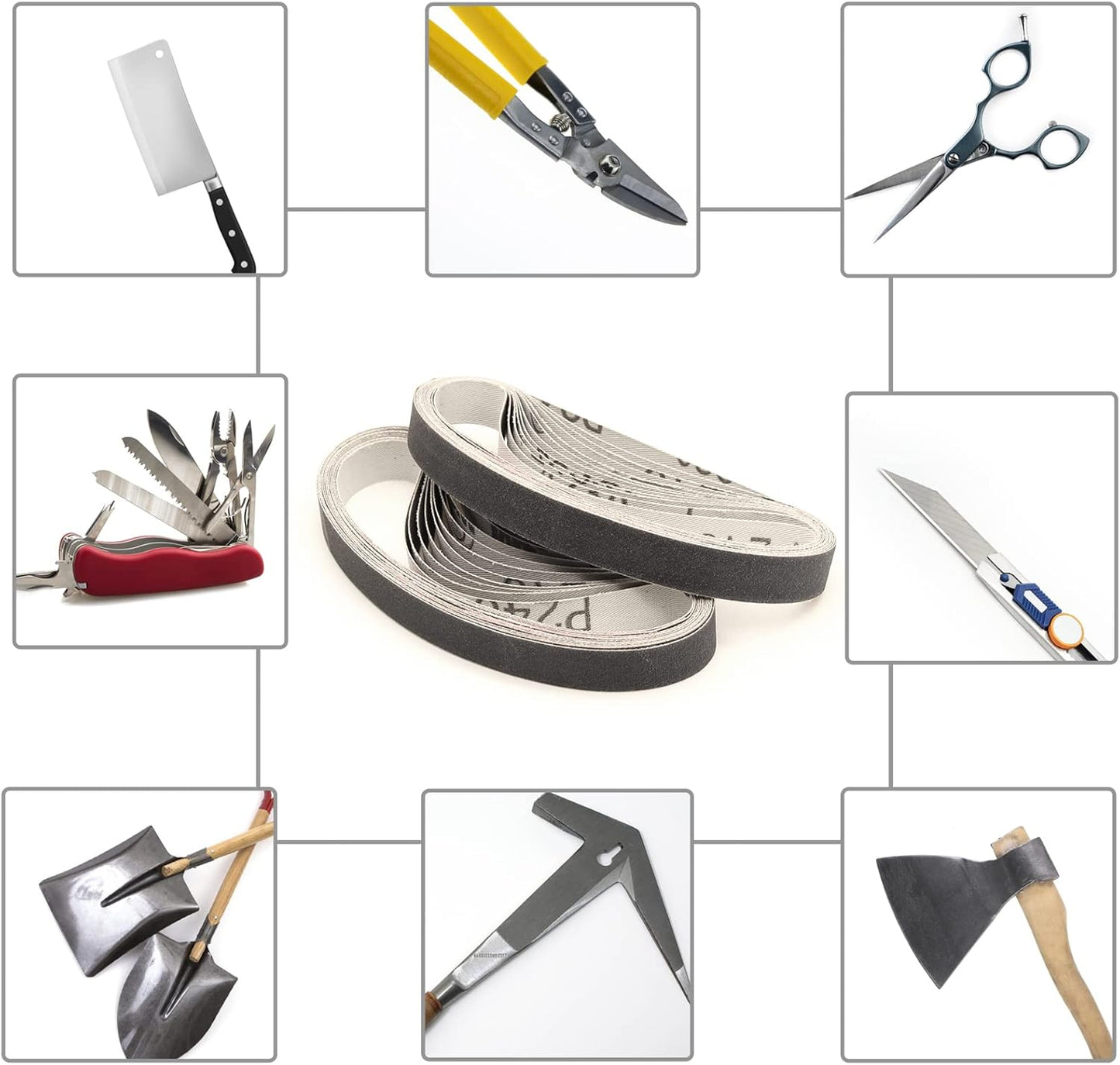 1/2" x 12" Knife Sharpener Replacement Belts Kit, 400 Medium Grit Sanding Belts for Work Sharp Original Knife Sharpener & Tool Sharpener,24 Pack