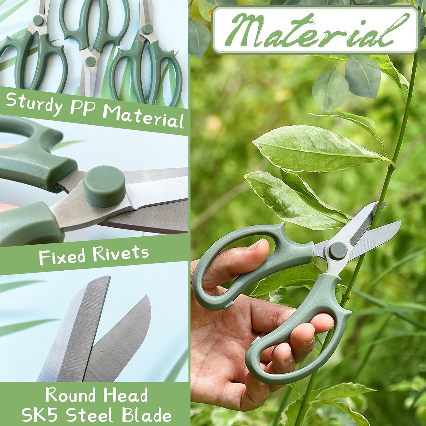 3 Pcs Garden Scissors Floral Shears,Professional Floral Scissors with Comfortable Grip Handle,Premium Garden Pruning Shears for Plants Trimming and Fruit Picking Trimming,Pink