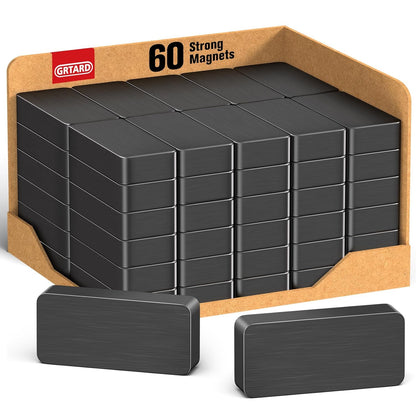 Grtard 12 Pack Heavy Duty Ceramic Magnets Strong, 1 7/8" x 7/8" x 3/8" Rectangular Ferrite Industrial Magnets, Grade 8, Black Ceramic Blocks Magnet for Crafts, DIY, Science, Fridge, Hanging Tools
