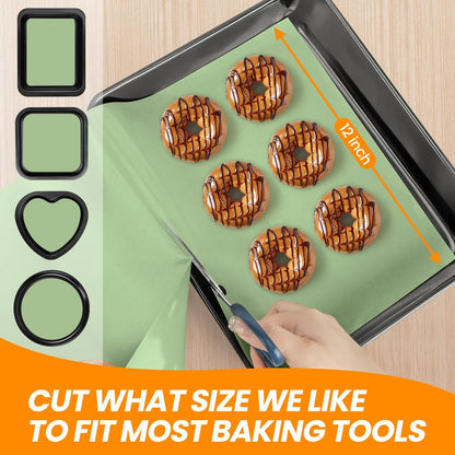 Silicone Baking Mat Roll -Cut to Size Silicone Mat - Non-Stick Pastry Mat for Dough Rolling, Non-slip Silicone Mat for Kitchen Counter, Reusable Air Fryer Linner, Oven Liner, Freeze Dryer Mat