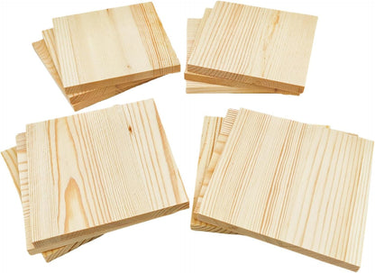 6PCS Unfinished Wood Square Blocks for Crafts, 6x6x1in Blank Wooden Squares Pine Wood Boards for Carving,DIY Wood Coasters,Painting & Burning