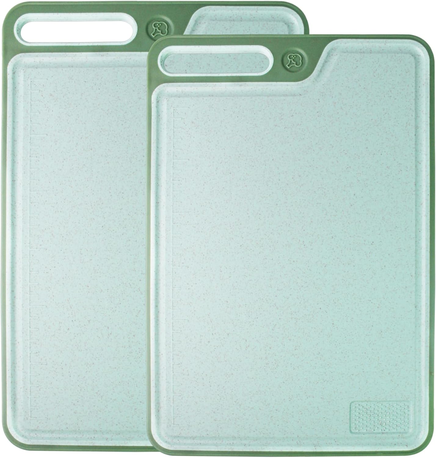 Cutting Boards for Kitchen,Large Cutting Board Set of 2,Non-Slip Cutting Board with Dandle and Juice Groovenon,Dishwasher Safe Cutting Boards (Green)